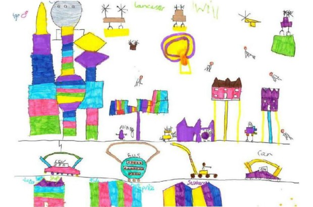 Child's drawing of Lancaster in 2065 (Image courtesy of Lancaster Chamber of Commerce)